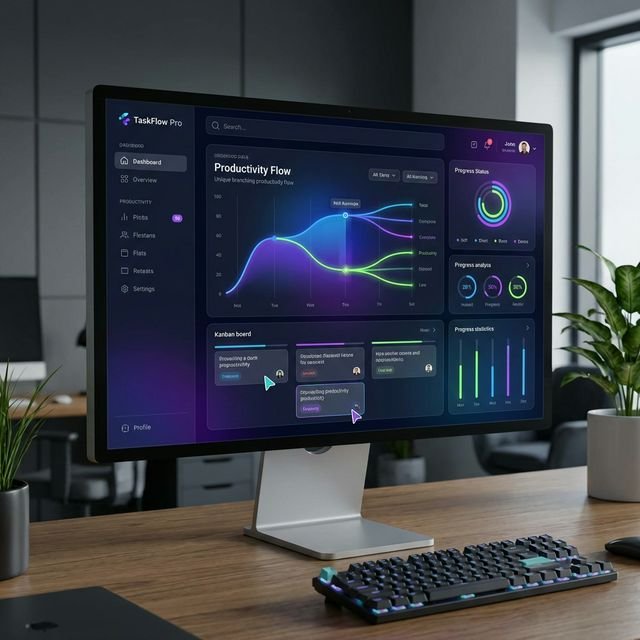 TaskFlow Pro Dashboard Mockup